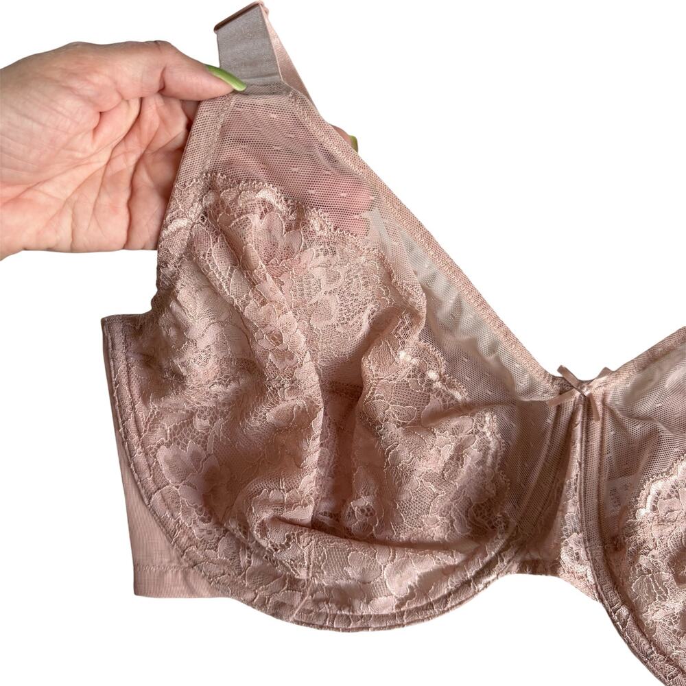 HSIA Enchante Blush Pink Lace Soft Mesh Underwire Bra Women's 40H NWT Lingerie - Picture 2 of 7